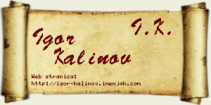 Igor Kalinov vizit kartica